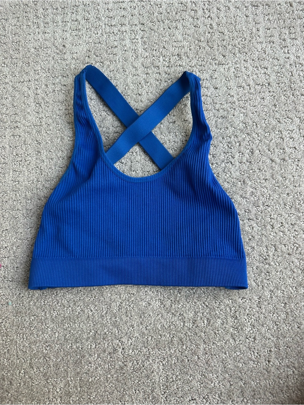 SHEIN Ribbed Seamless Sports Bra - Royal Blue